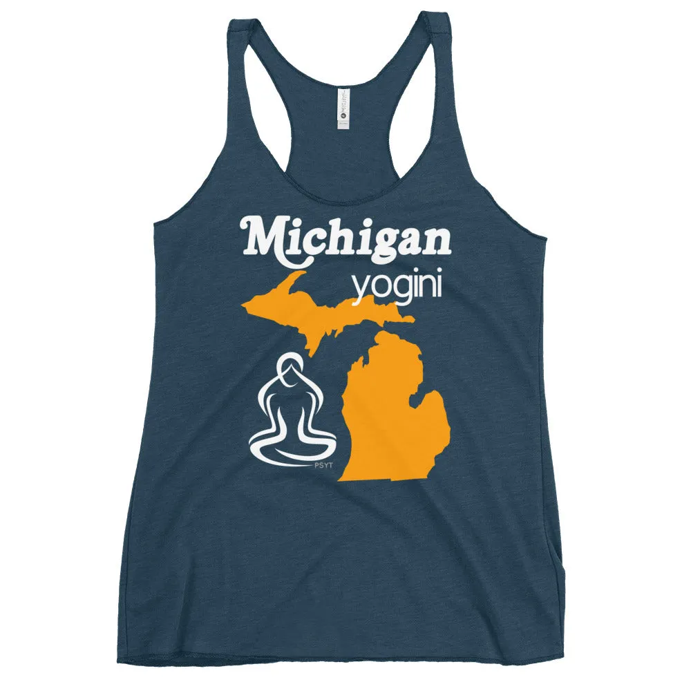 Michigan Map Yogini Dark Color Tank Top