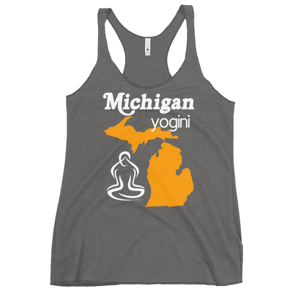 Michigan Map Yogini Dark Color Tank Top