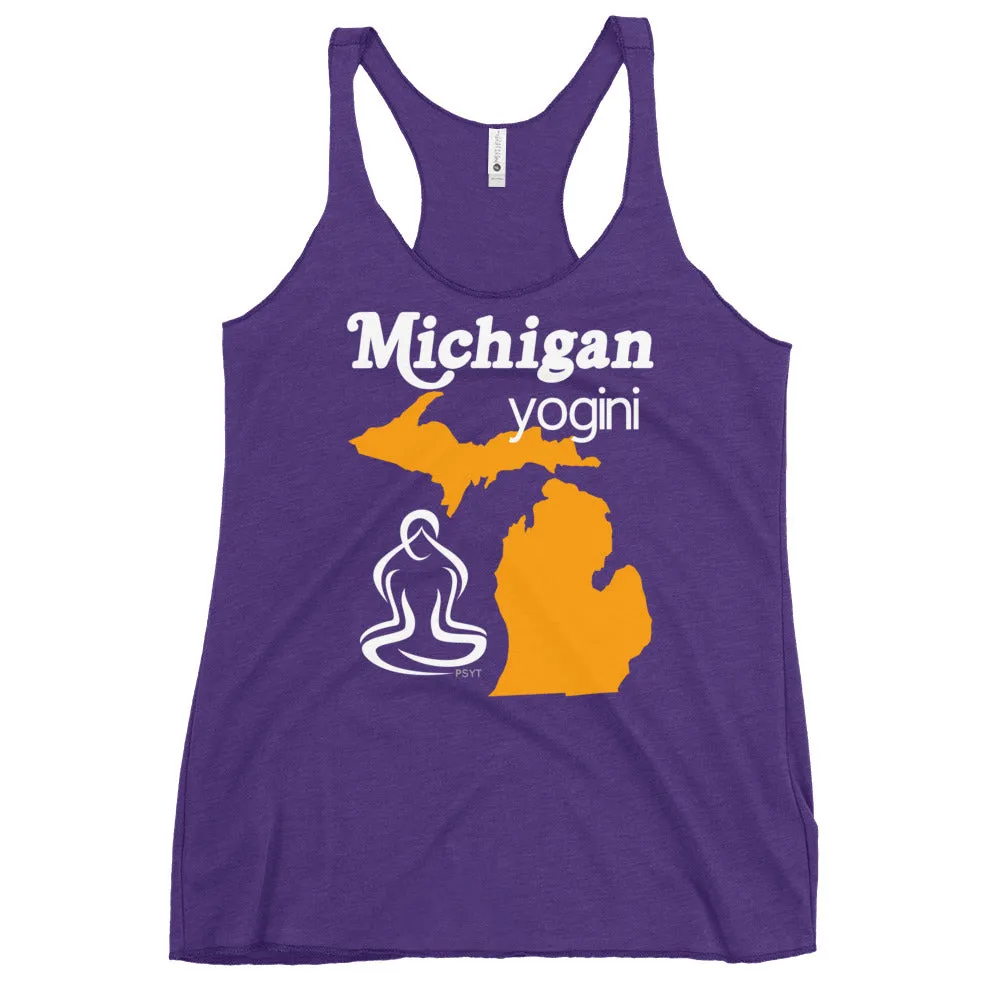 Michigan Map Yogini Dark Color Tank Top