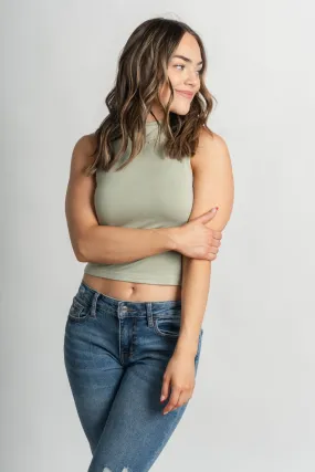 Modal high neck tank top sage