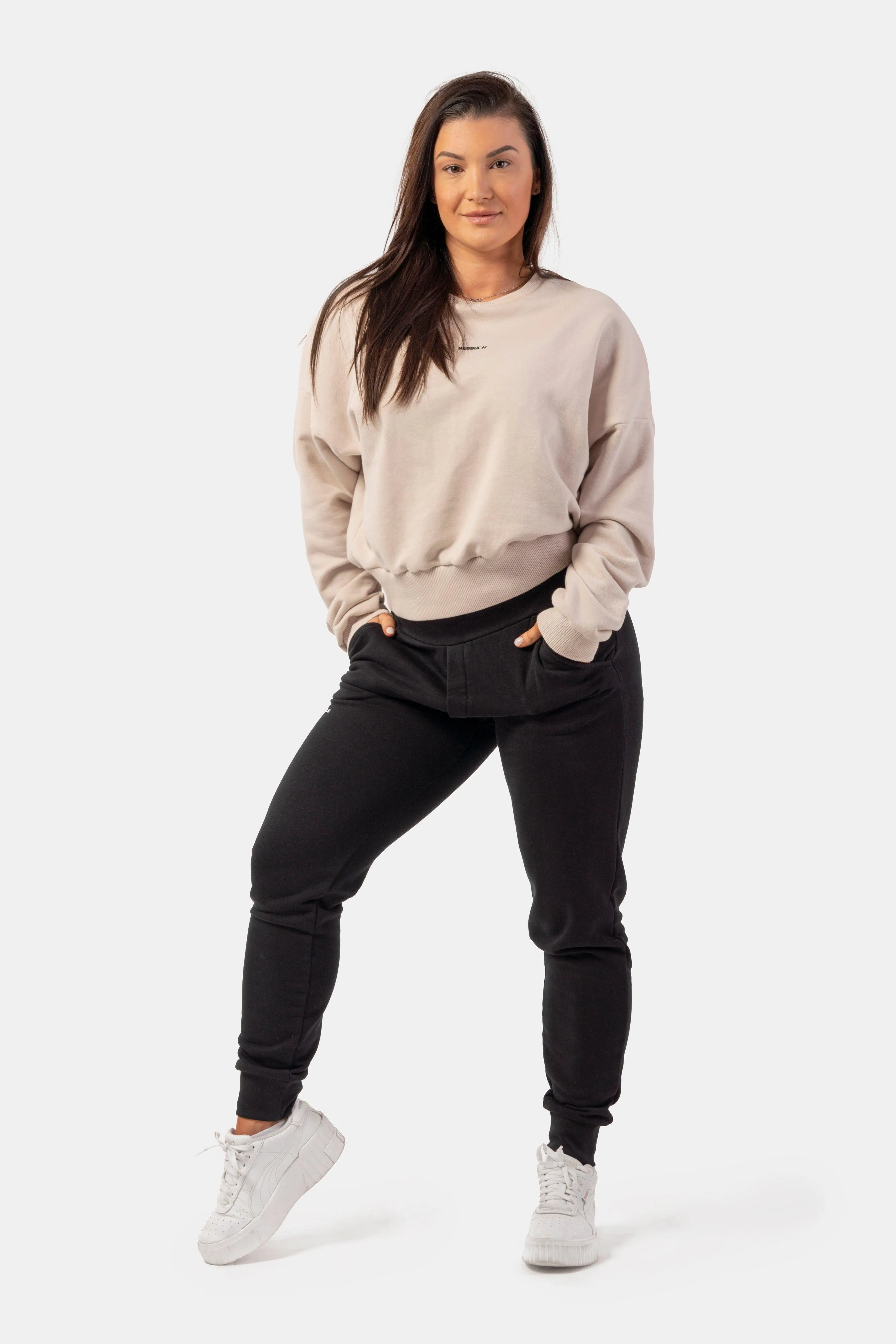 NEBBIA High-Waist Loose Fit Sweatpants "Feeling Good"
