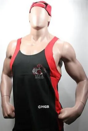 NEW Mens Workout NPC Bodybuilding Wear Fat Strap Tank Top Gym Clothing All Sizes