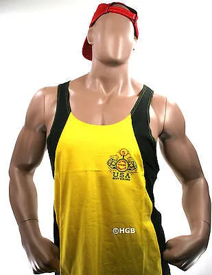 NEW Mens Workout NPC Bodybuilding Wear Fat Strap Tank Top Gym Clothing All Sizes