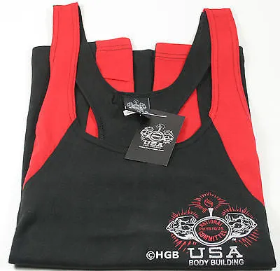 NEW Mens Workout NPC Bodybuilding Wear Fat Strap Tank Top Gym Clothing All Sizes