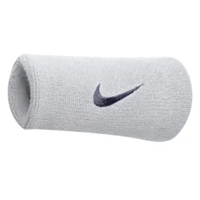 Nike Swoosh Doublewide Wristbands (White/Navy)