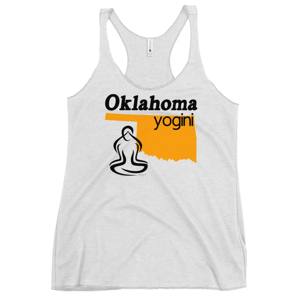 Oklahoma Map Yogini White Tank Top