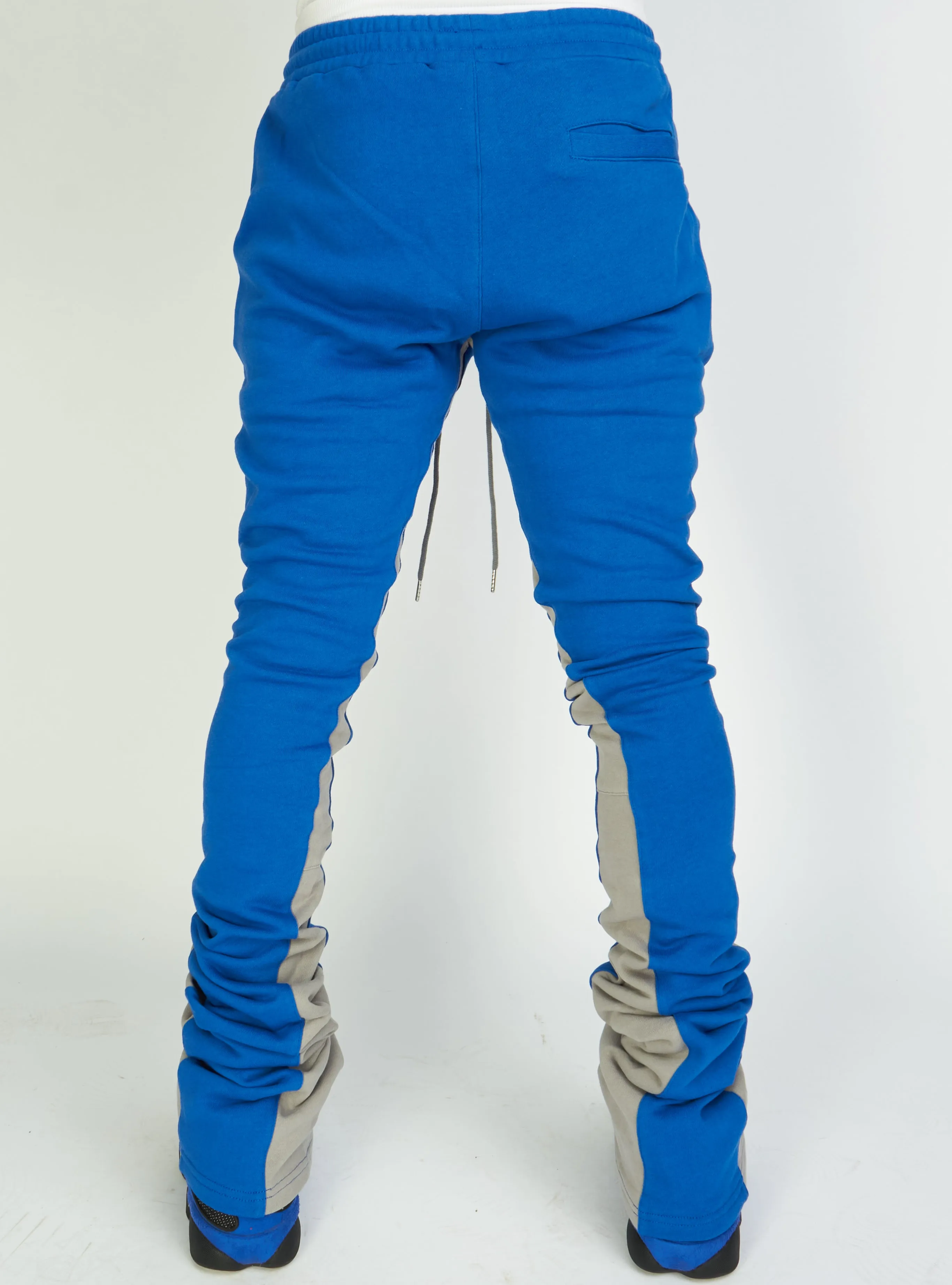 Politics Super Stacked Sweatpants - Blue And Grey - Foster705