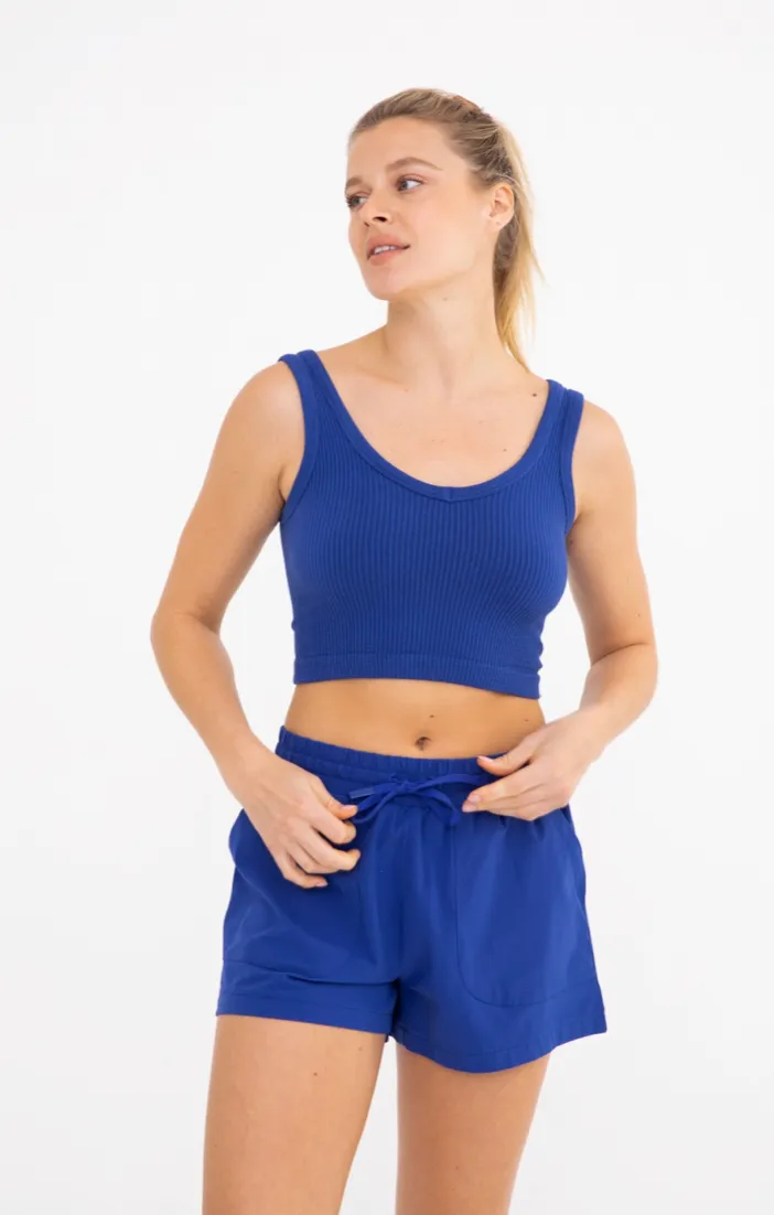Ribbed Seamless Cropped Tank Top by Mono B - Final Sale