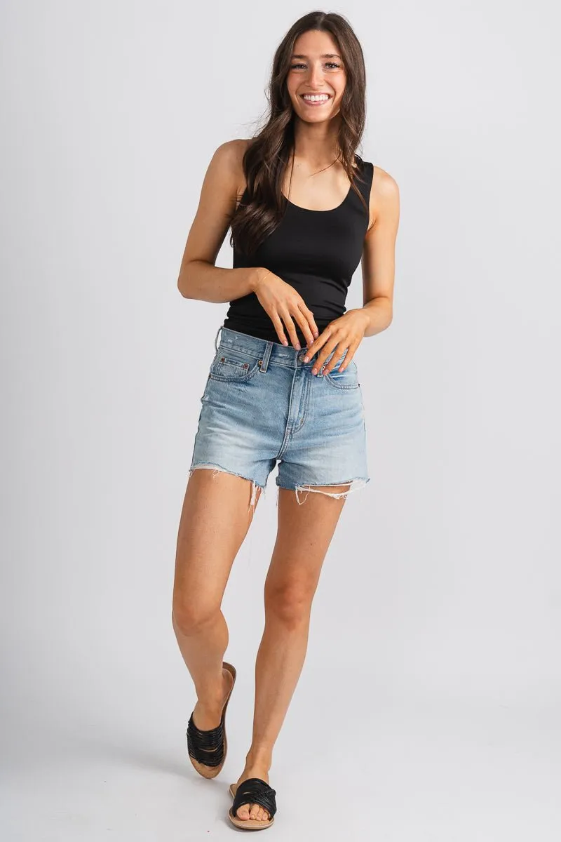 Round neck tank top black