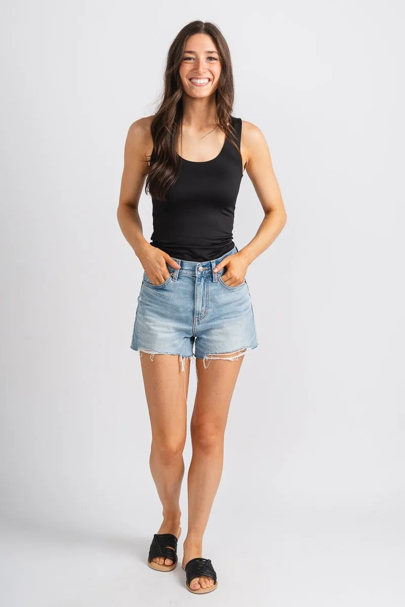 Round neck tank top black
