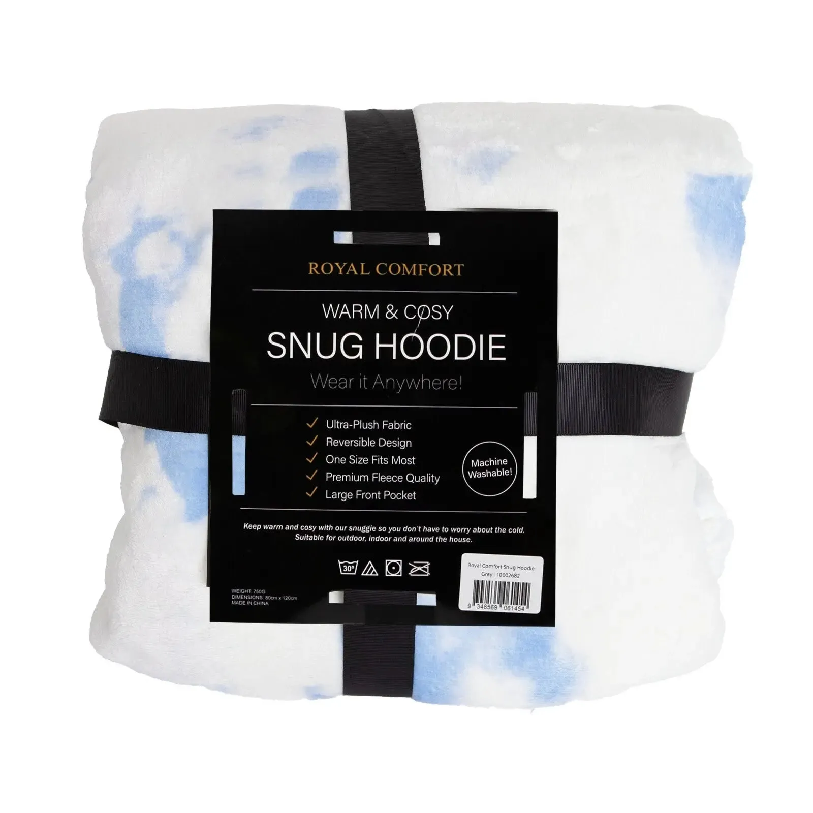 Royal comfort snug hoodie nightwear super soft reversible fleece 750gsm