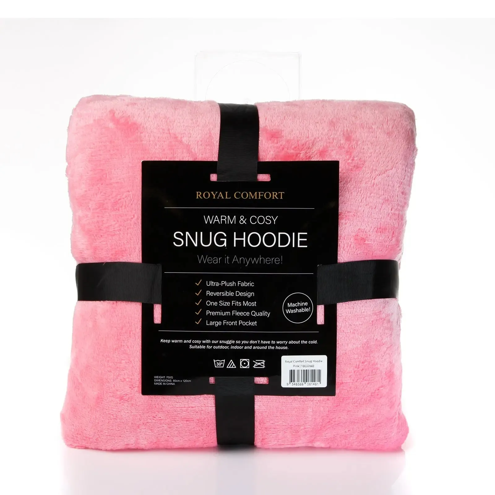 Royal comfort snug hoodie nightwear super soft reversible fleece 750gsm