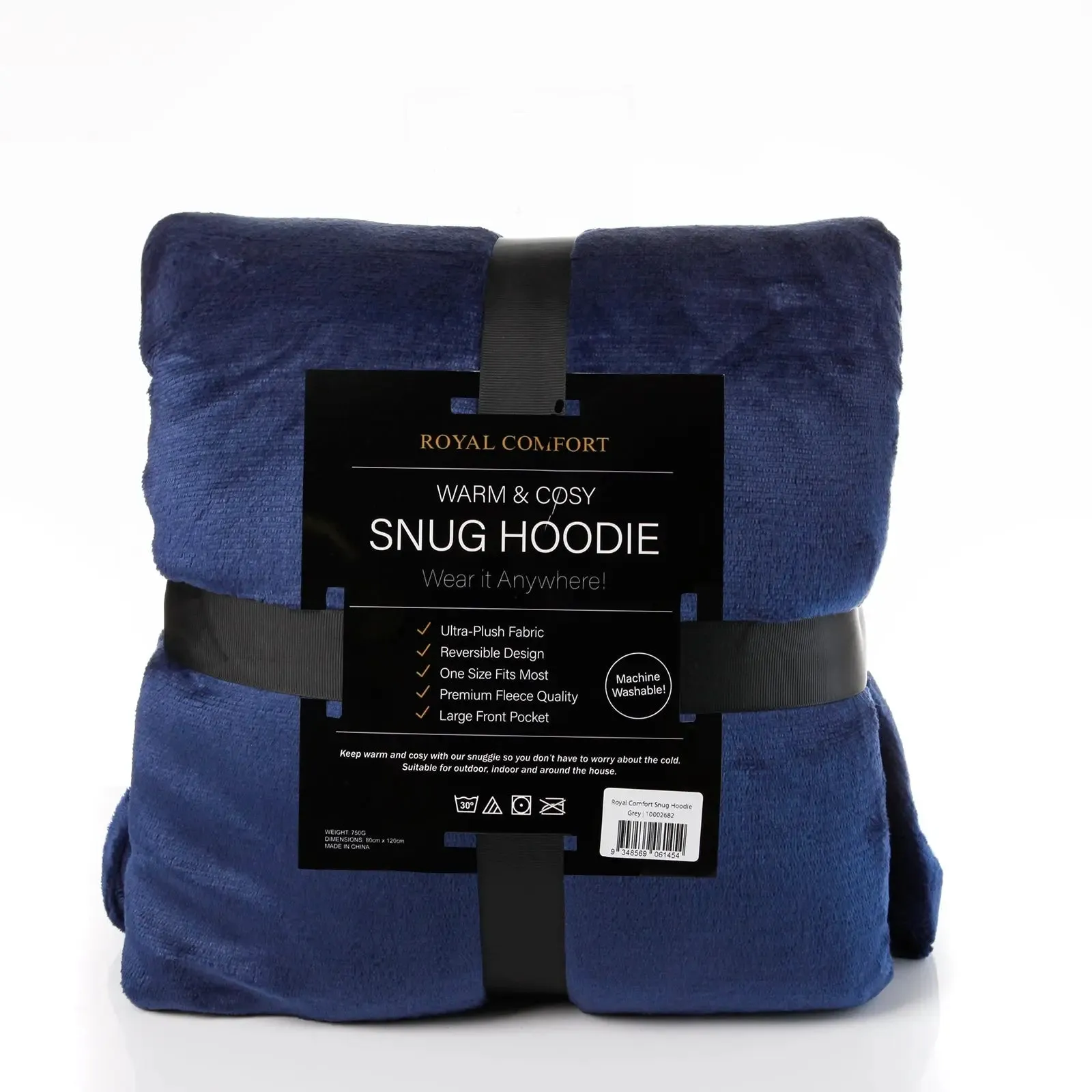 Royal comfort snug hoodie nightwear super soft reversible fleece 750gsm