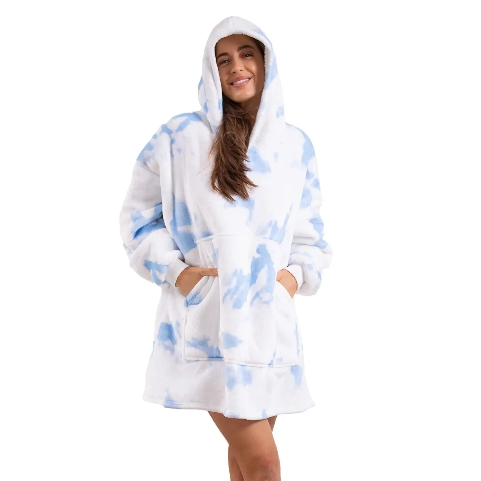 Royal comfort snug hoodie nightwear super soft reversible fleece 750gsm