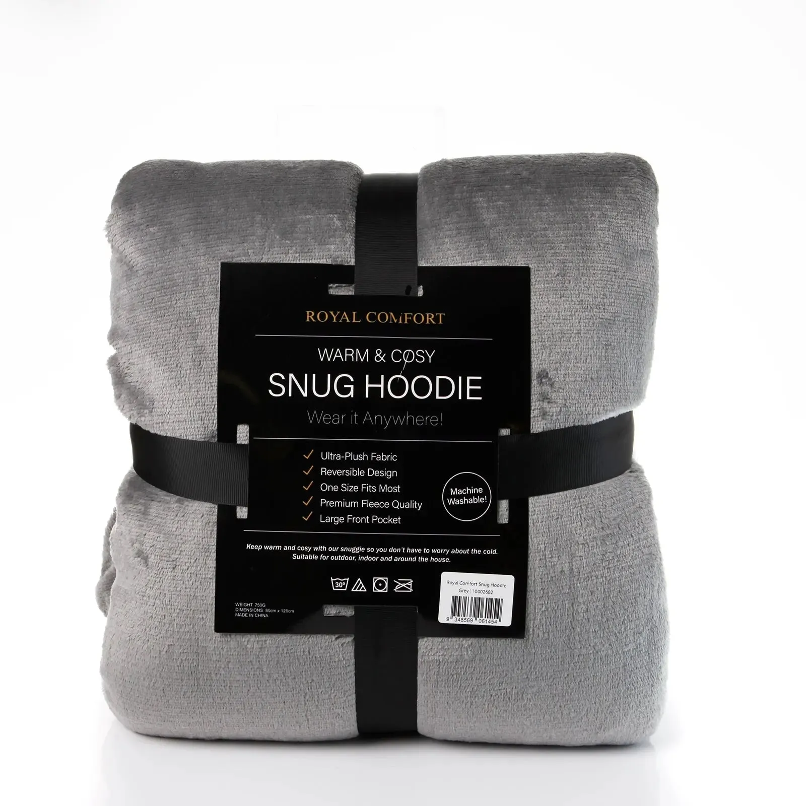 Royal comfort snug hoodie nightwear super soft reversible fleece 750gsm