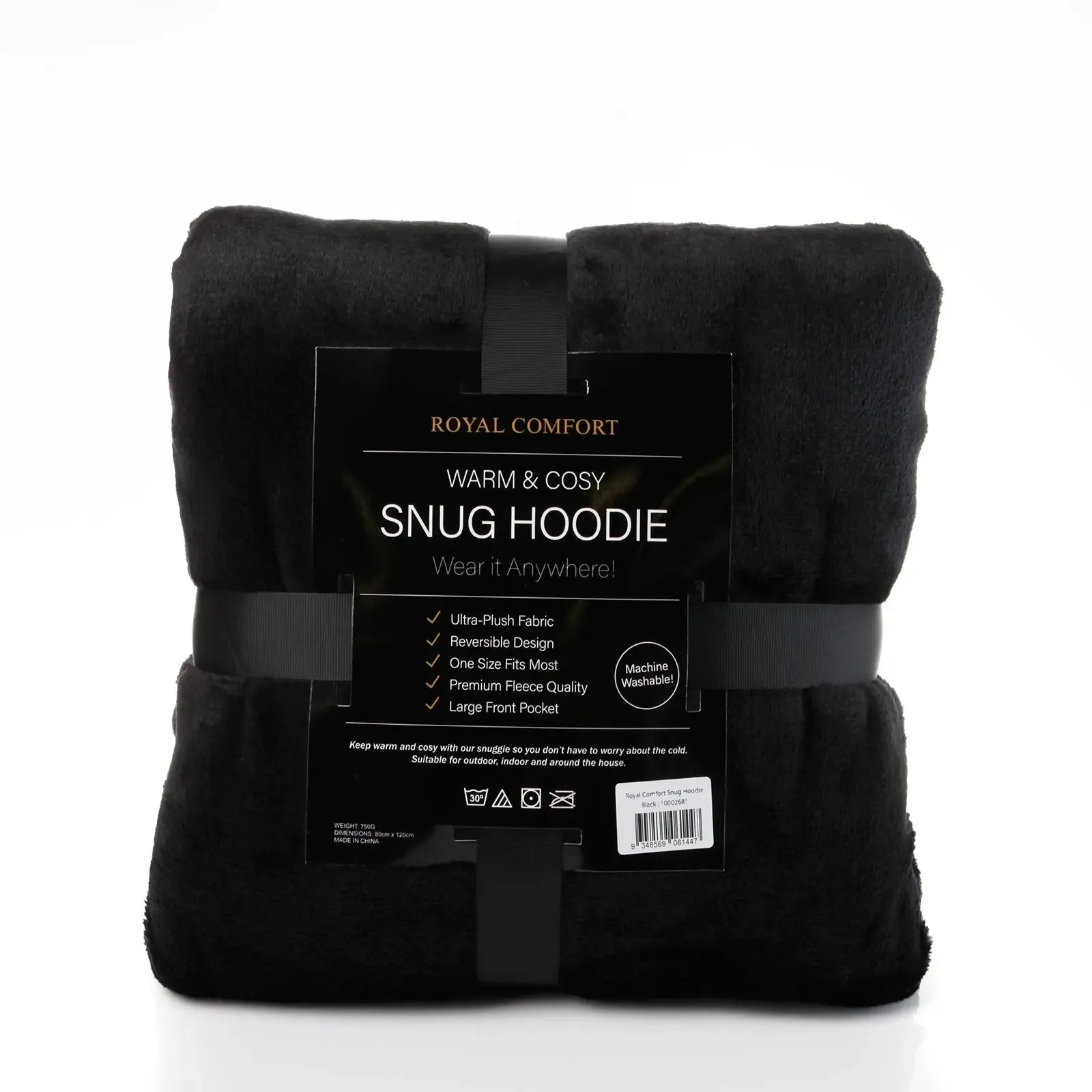 Royal comfort snug hoodie nightwear super soft reversible fleece 750gsm