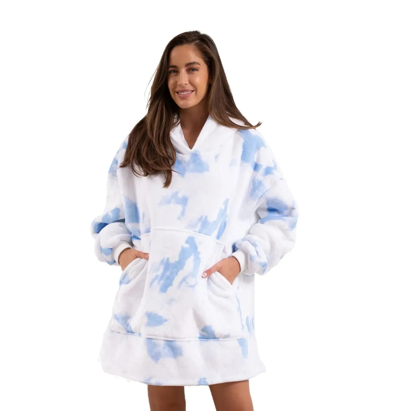 Royal comfort snug hoodie nightwear super soft reversible fleece 750gsm