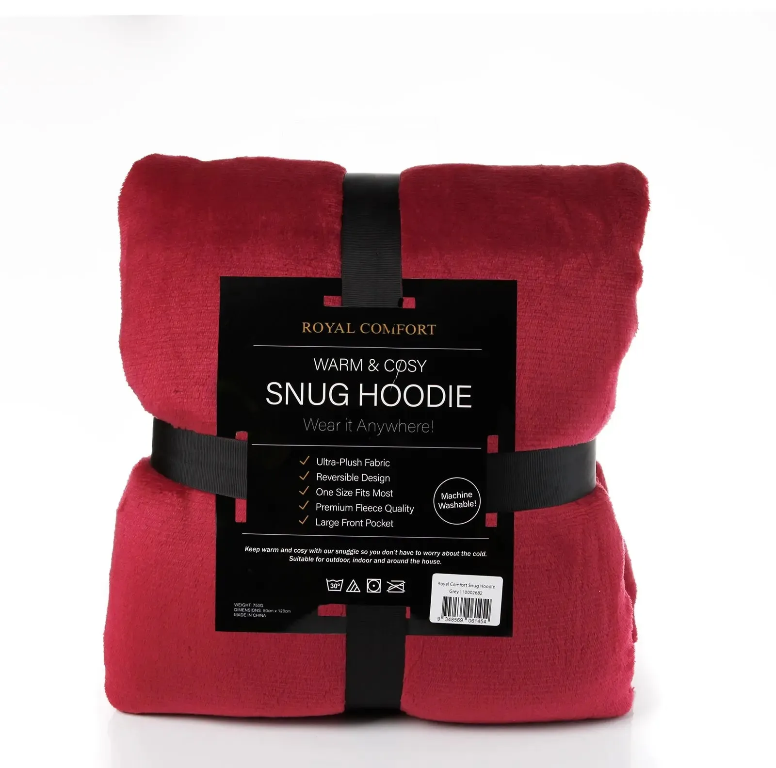 Royal comfort snug hoodie nightwear super soft reversible fleece 750gsm
