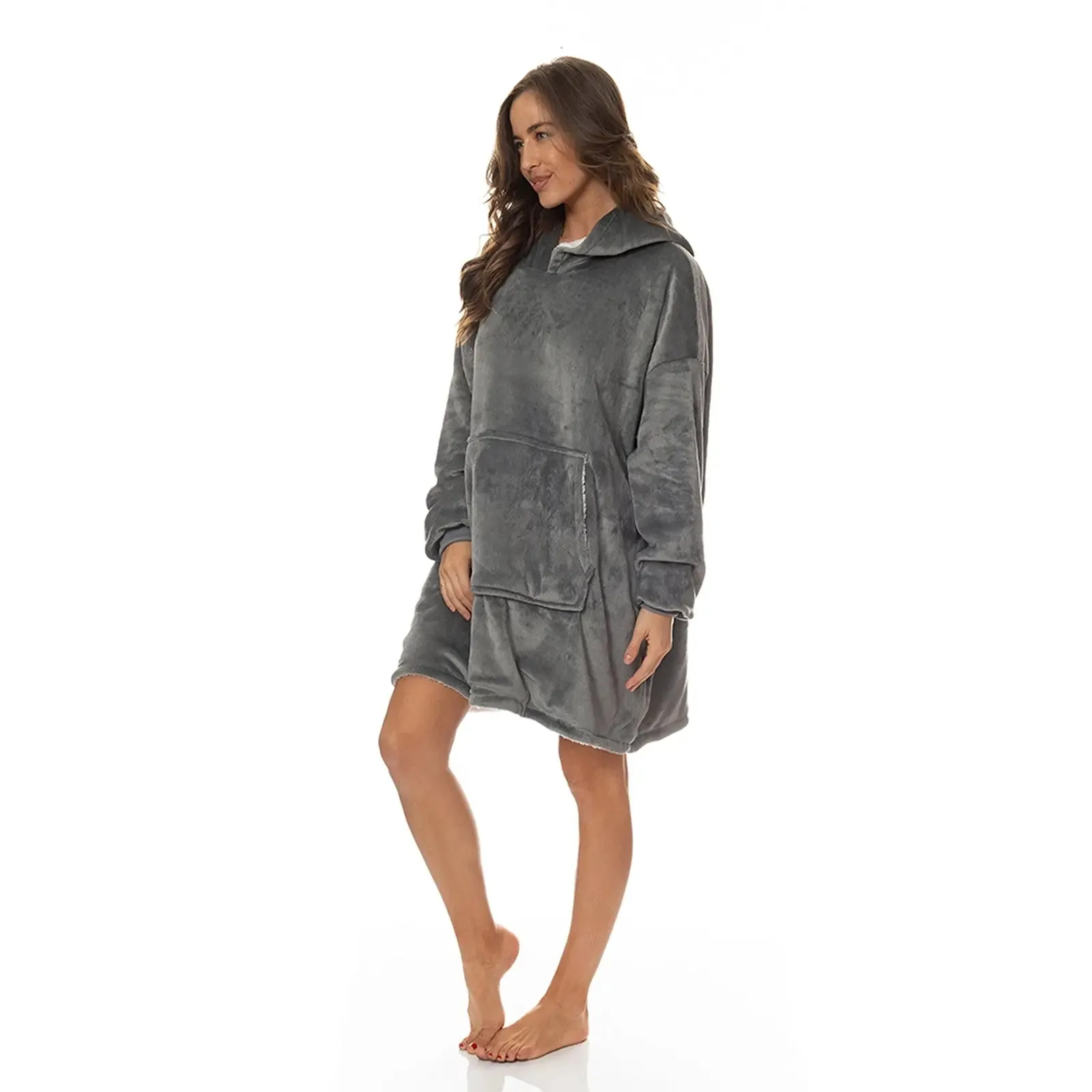 Royal comfort snug hoodie nightwear super soft reversible fleece 750gsm