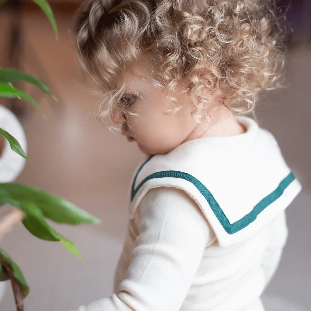Sailor Top Ivory with Green Trim