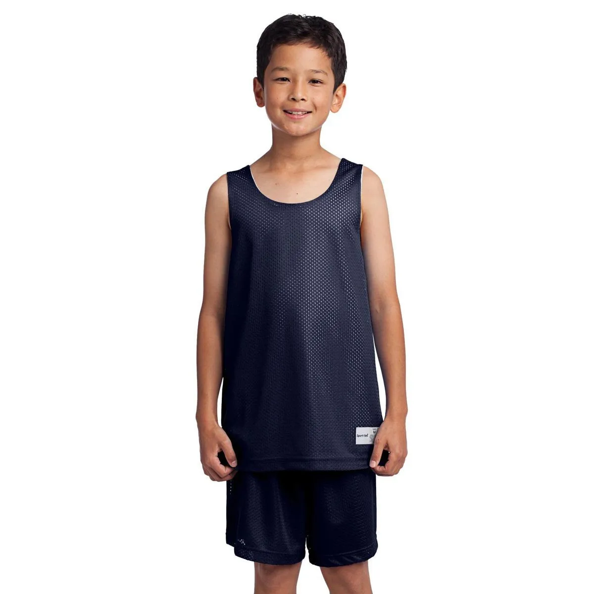 Sport-Tek Youth True Navy PosiCharge Classic Mesh Reversible Tank