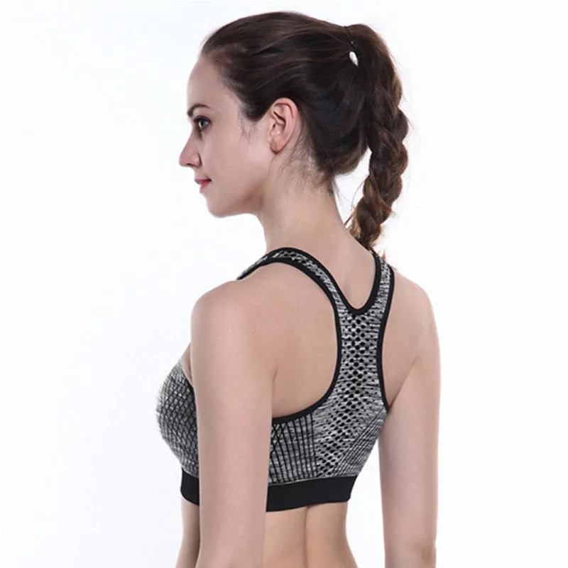 Sports Bra Front Zipper Cutout Underwear Tank Tops