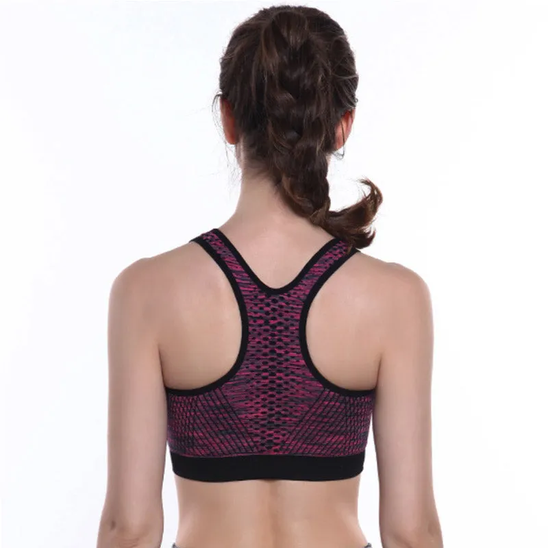 Sports Bra Front Zipper Cutout Underwear Tank Tops