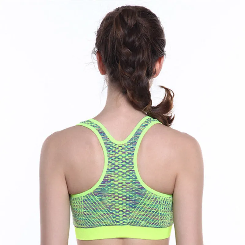 Sports Bra Front Zipper Cutout Underwear Tank Tops