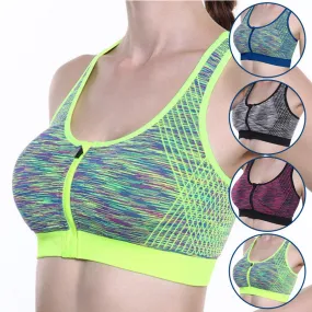 Sports Bra Front Zipper Cutout Underwear Tank Tops