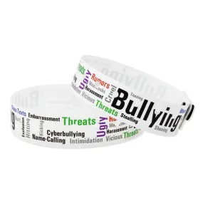SuperBand® Expressions Plastic Wristbands 3/4" Bullying 4065 - White (500/Box)