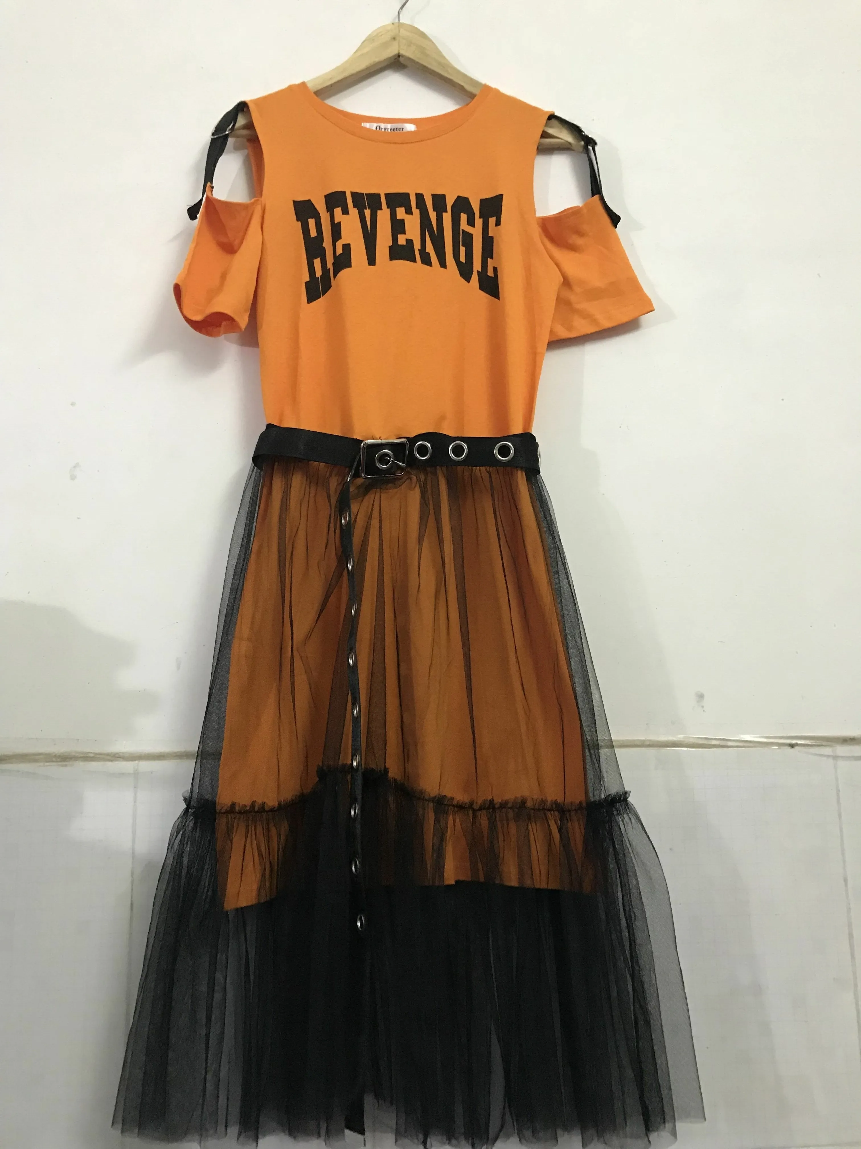 T-shirt & Mesh See Through Skirt