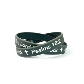 The Lord is my rock Psalms 18:2 Wristband White Letters