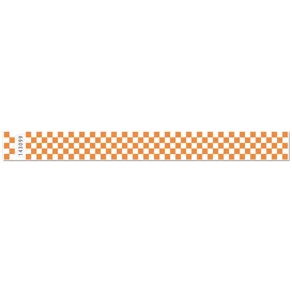Tytan-Band® Expressions Tyvek® Wristbands 1" Checkerboard Design TX03 (500/Pack)