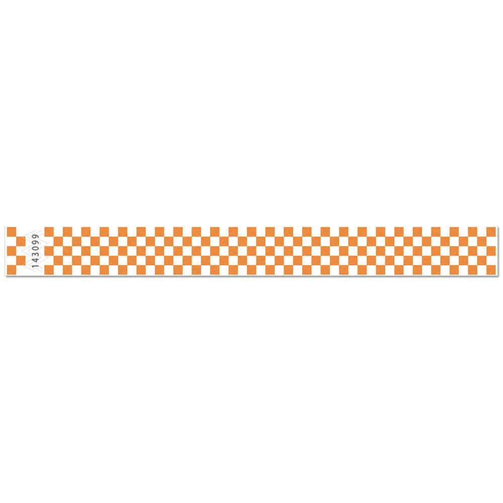 Tytan-Band® Expressions Tyvek® Wristbands 1" Checkerboard Design TX03 (500/Pack)