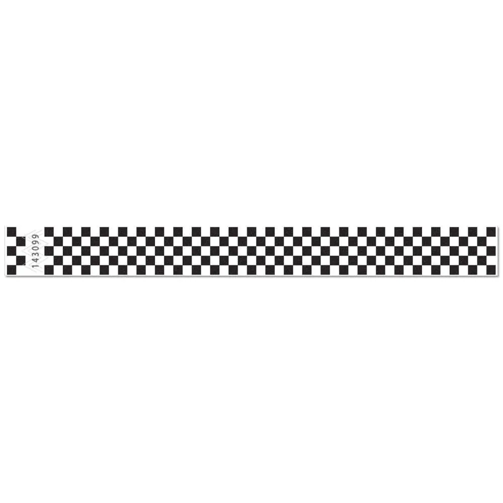 Tytan-Band® Expressions Tyvek® Wristbands 1" Checkerboard Design TX03 (500/Pack)