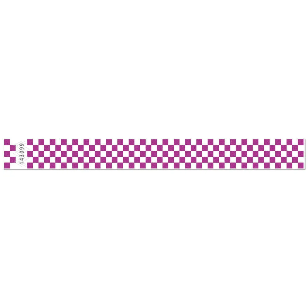 Tytan-Band® Expressions Tyvek® Wristbands 1" Checkerboard Design TX03 (500/Pack)