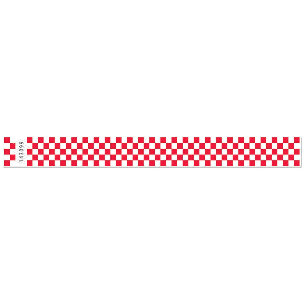 Tytan-Band® Expressions Tyvek® Wristbands 1" Checkerboard Design TX03 (500/Pack)