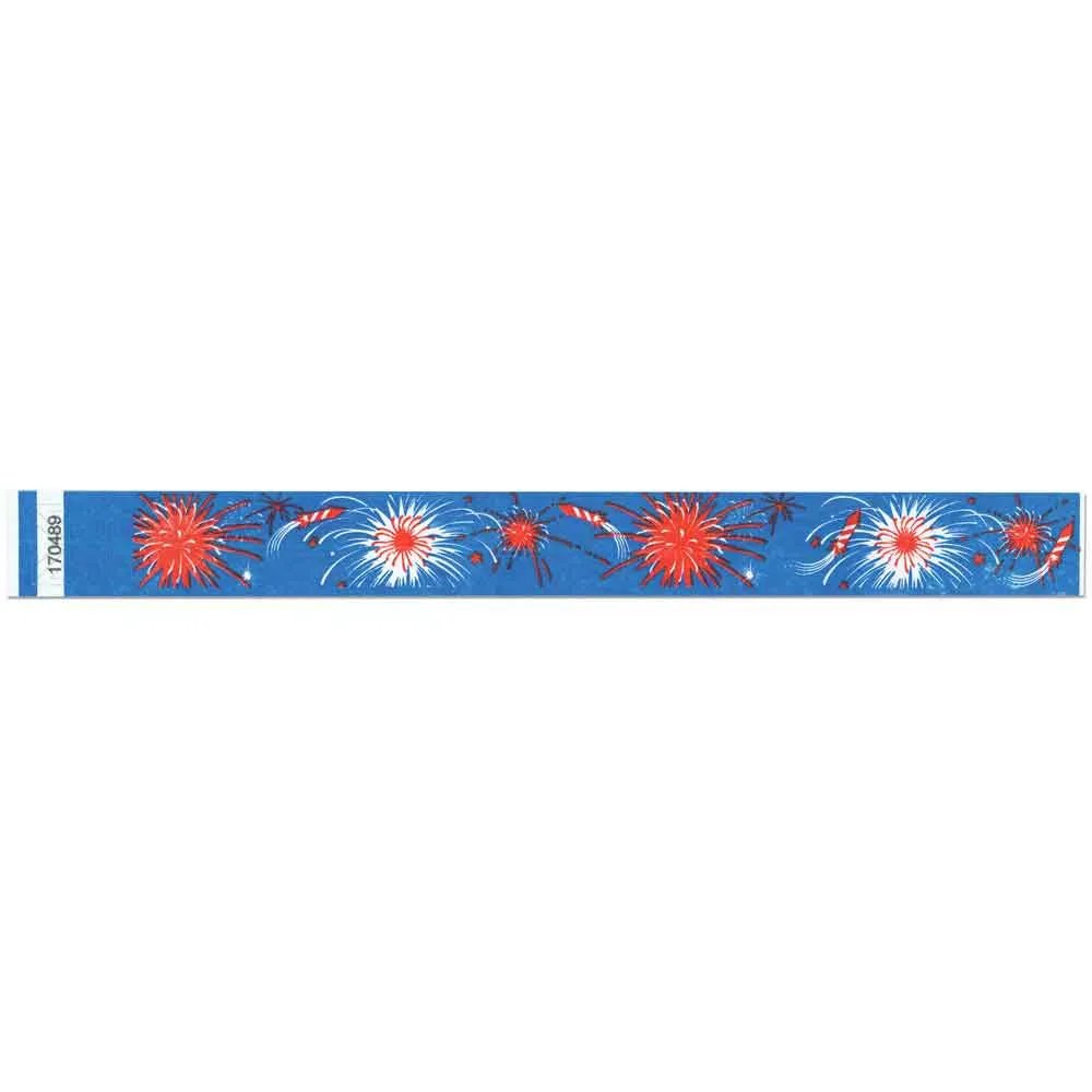 Tytan-Band® Expressions Tyvek® Wristbands 1" Fireworks Design TX13 (500/Pack)