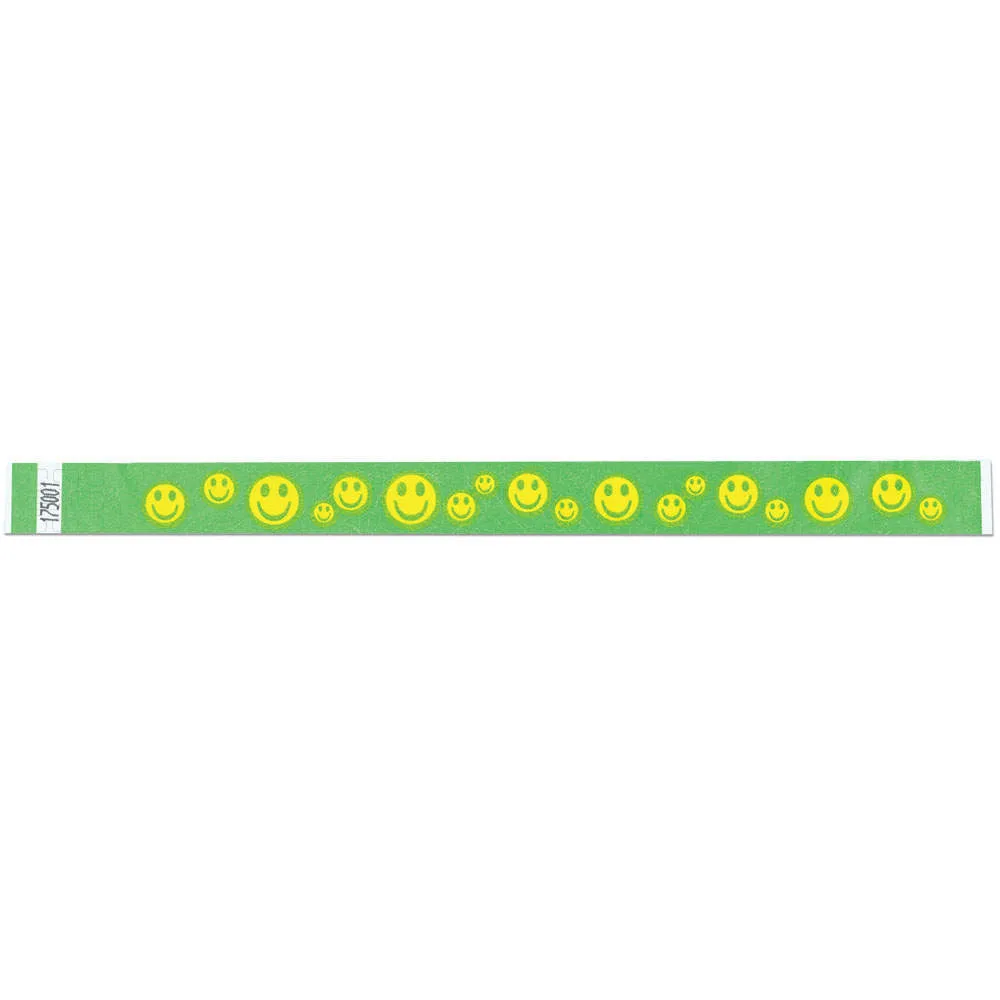 Tytan-Band® Expressions Tyvek® Wristbands 3/4" Happy Faces Design NTX51 (500/Pack)