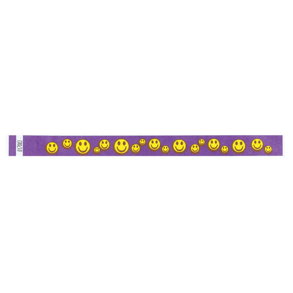 Tytan-Band® Expressions Tyvek® Wristbands 3/4" Happy Faces Design NTX51 (500/Pack)