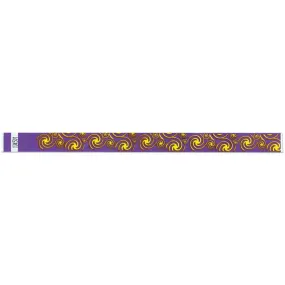 Tytan-Band® Expressions Tyvek® Wristbands 3/4" Swirls Design NTX71 - Purple (500/Pack)