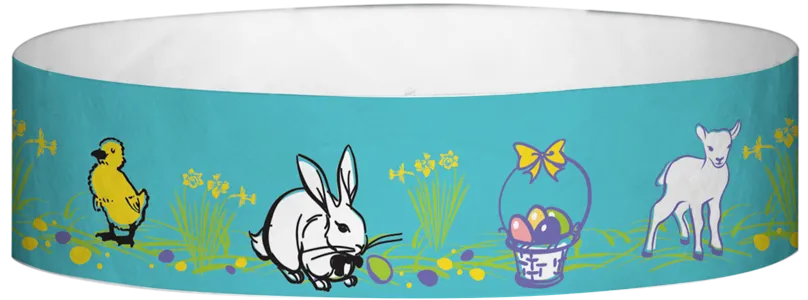 Tyvek® 3/4" x 10" Easter pattern wristbands