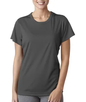 ultraclub(R) ladies' cool & dry sport performance interlock tee - charcoal (m)