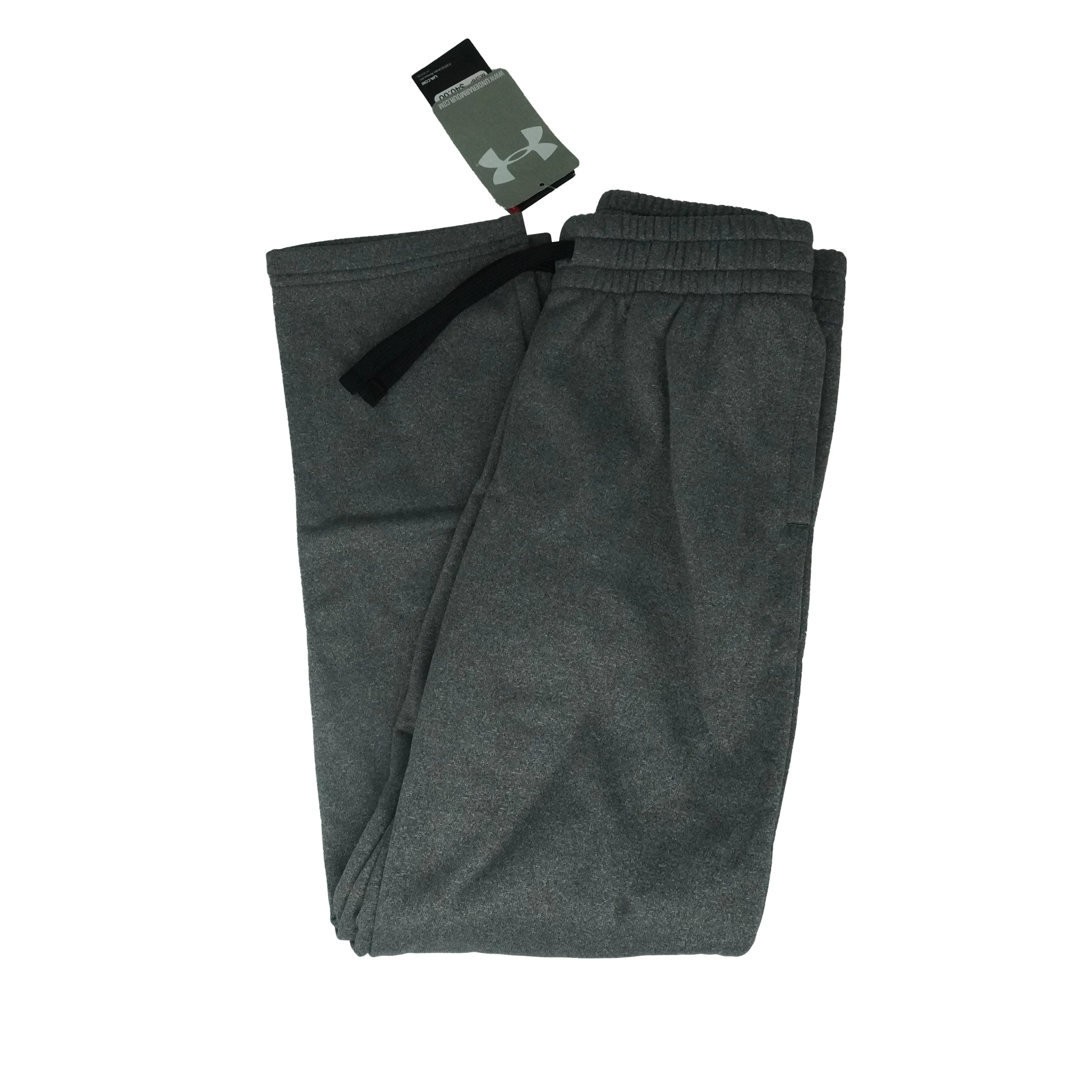 Under Armour Big Boy's Elastic Waist Fleece Pants Gray Black Size Small