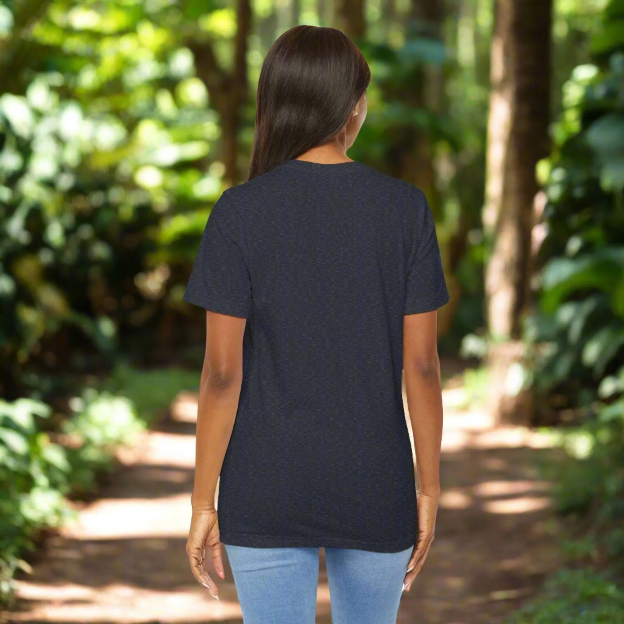 Unisex Vintage Gardening Style Blue Flower Jersey Short Sleeve Tee