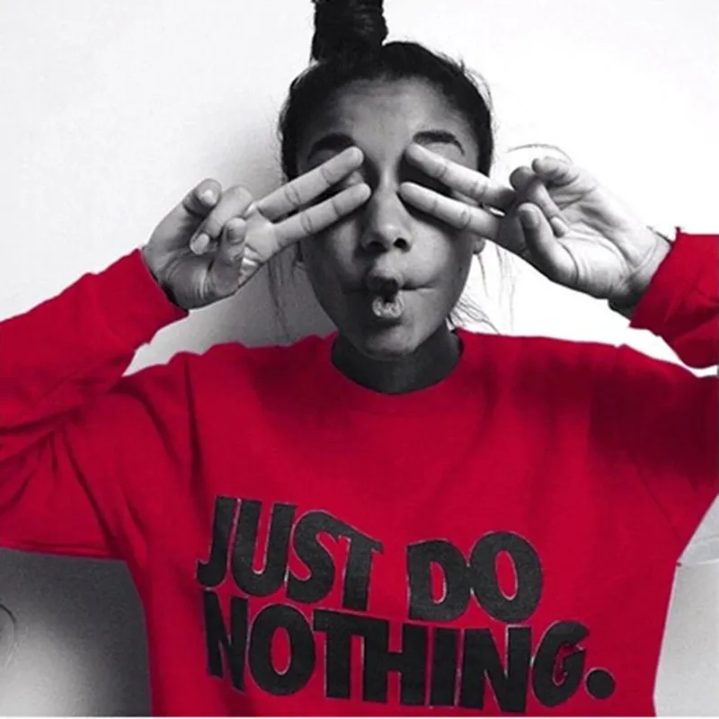 Women's Autumn Casual Sweatshirt With Printing "Just Do Nothing"