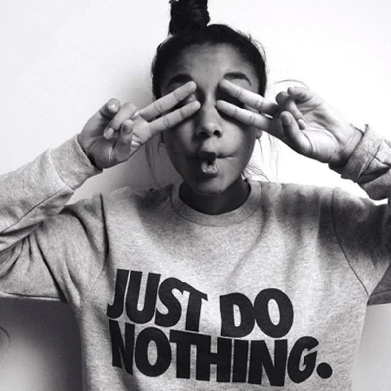 Women's Autumn Casual Sweatshirt With Printing "Just Do Nothing"