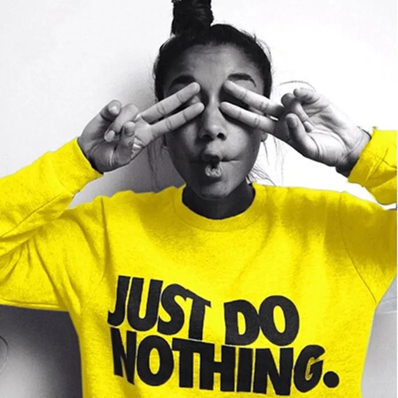 Women's Autumn Casual Sweatshirt With Printing "Just Do Nothing"