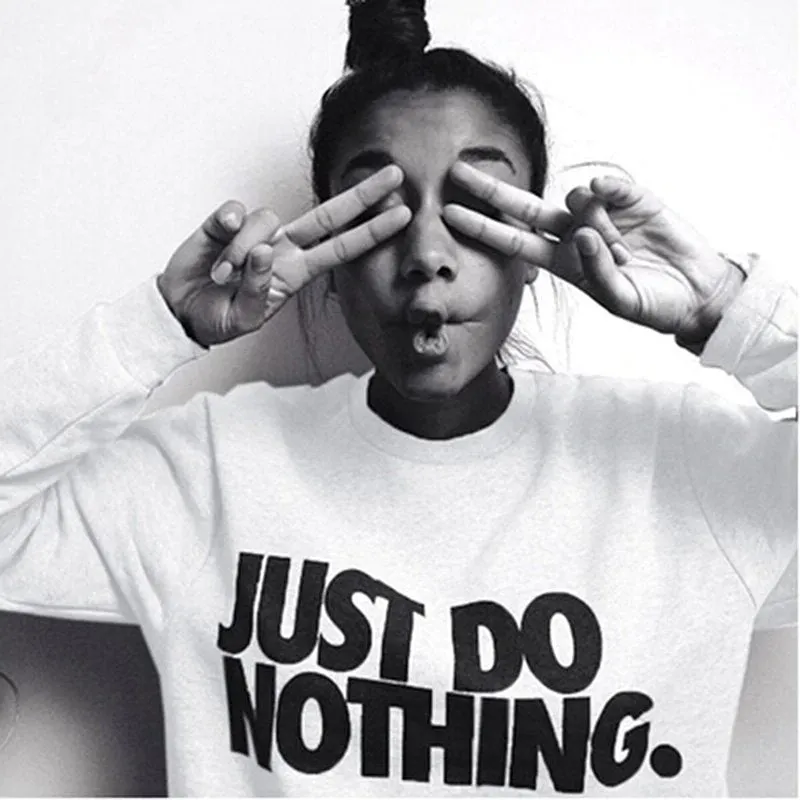 Women's Autumn Casual Sweatshirt With Printing "Just Do Nothing"