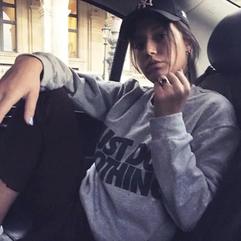 Women's Autumn Casual Sweatshirt With Printing "Just Do Nothing"